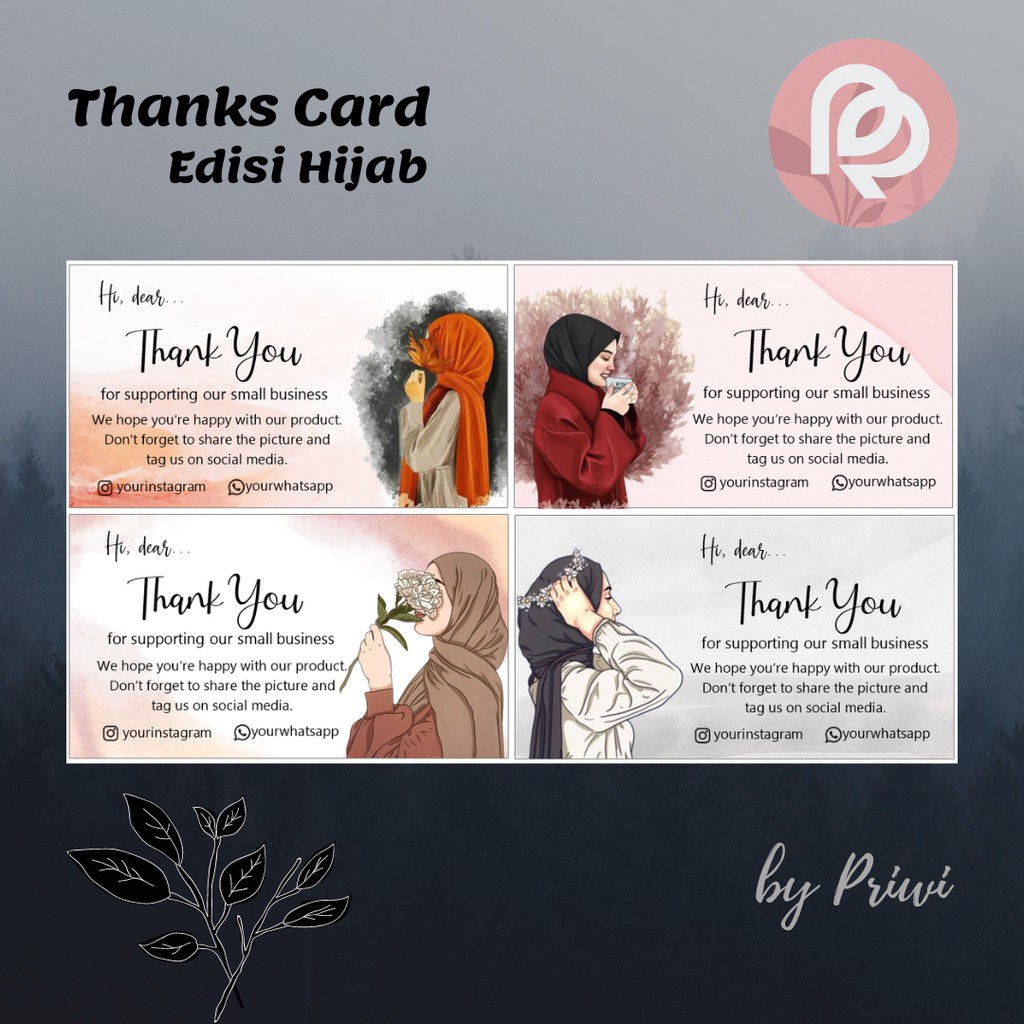 

[9X5 CM] THANK YOU CARD OLSHOP HIJAB