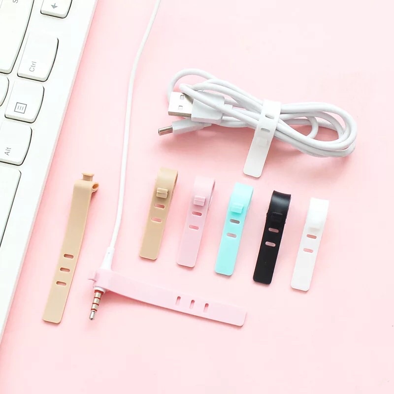 [Premium] Organizer Charger Kabel Earphone Tali Pengikat Cable Strap Penggulung Penjepit Penahan Cord Holder