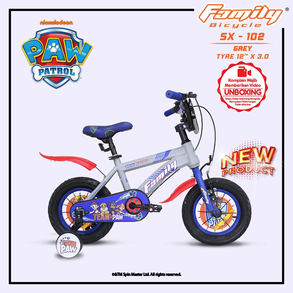 Sepeda Anak Roda Dua by Family SX-102 12 inch PAW Patrol