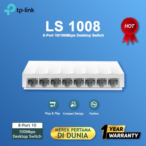 TP-LINK LS1008 8-Port 10/100Mbps Desktop Switch