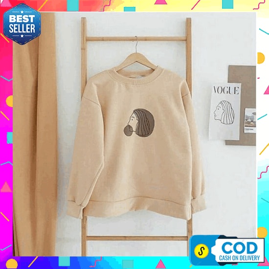 Hoodie Wanita Offline Notice Dino Korean Style Hodie Sweater Cewek Terbaru 2021 Jaket Wanita Polos T