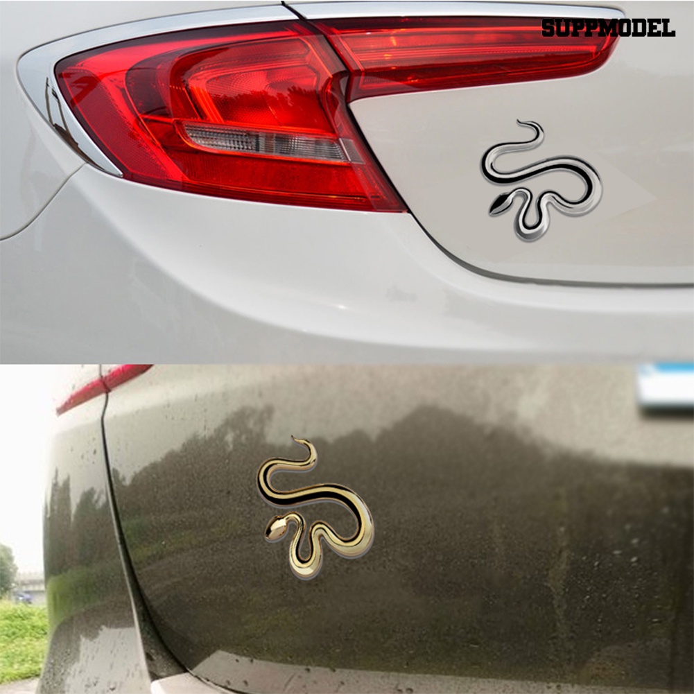 Stiker Emblem Bentuk Ular Bahan Zinc Alloy Untuk Dekorasi Mobil