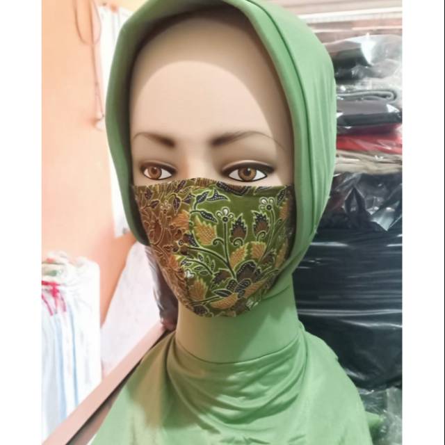 Masker batik Persit hijab