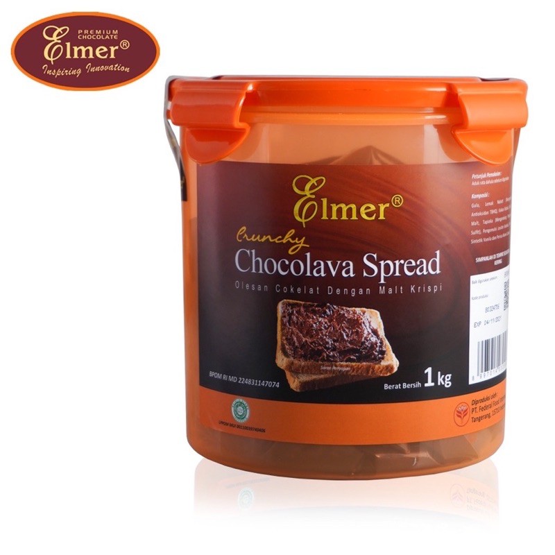 

ELMER CRUNCHY CHOCOLAVA SPREAD 1KG (Selai Coklat Krispi/ Olesan Roti)