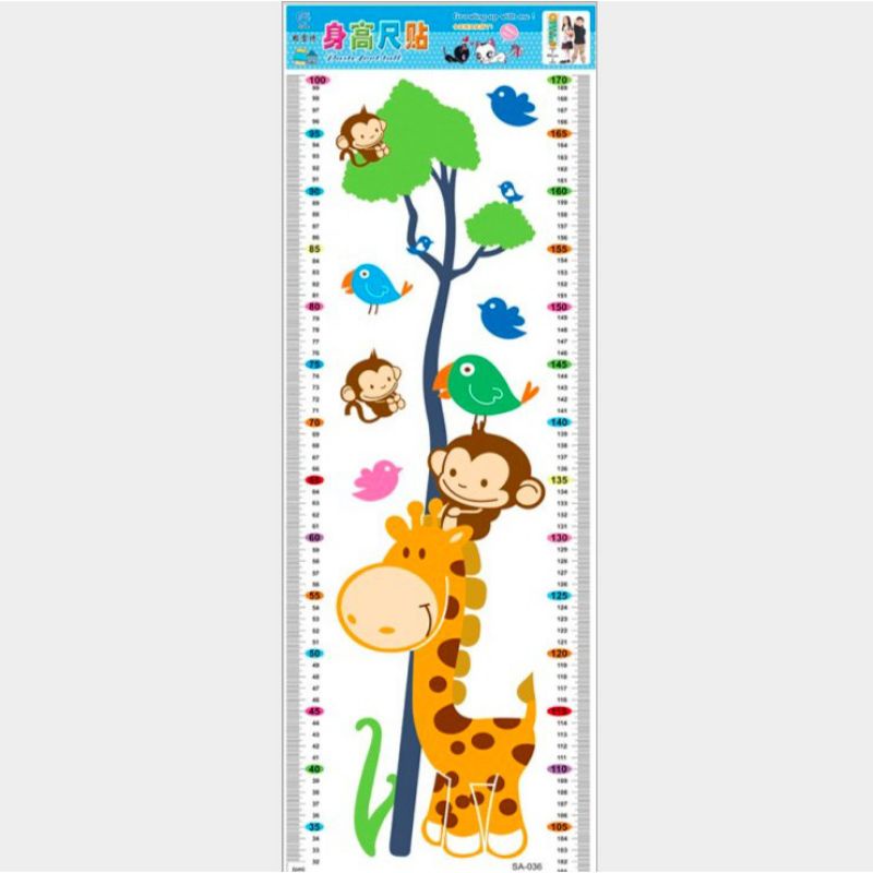 Sticker Tinggi Badan Dinding Pengukur Anak Sticker Wall Sticker Dinding Tinggi Badan