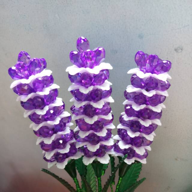 Bunga Lavender Manik Manik Akrilik