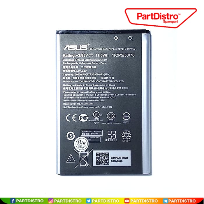 BATERAI ASUS ZENFONE 2 LASER 5.5inch 6.0inch SELFIE C11P1501 ORI OEM