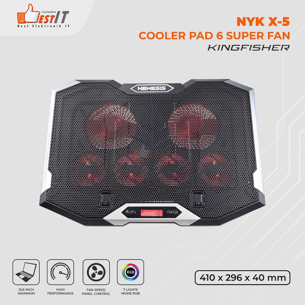 Cooling Pad Laptop Gaming CoolingPad RGB NYK X-5 KINGFISHER - FLOWING RGB