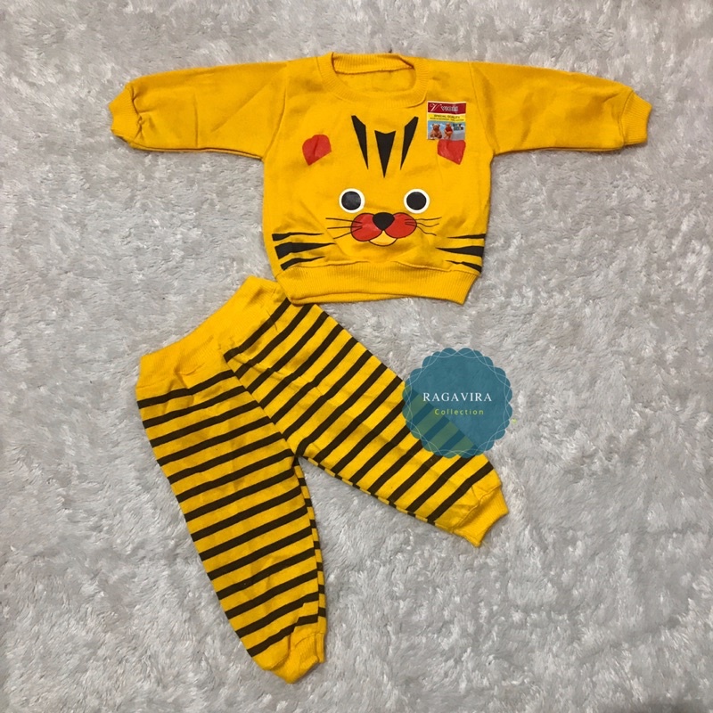 sweater bayi motif kucing belang Setelan 2-18 Bulan (RG075)