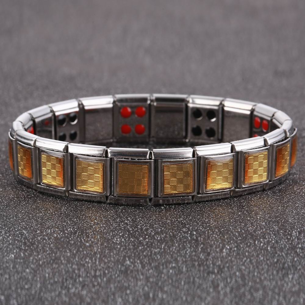 GELANG PRIA GELANG KESEHATAN MAGNETIC TOURMALINE GOLD FASHION INFRARED