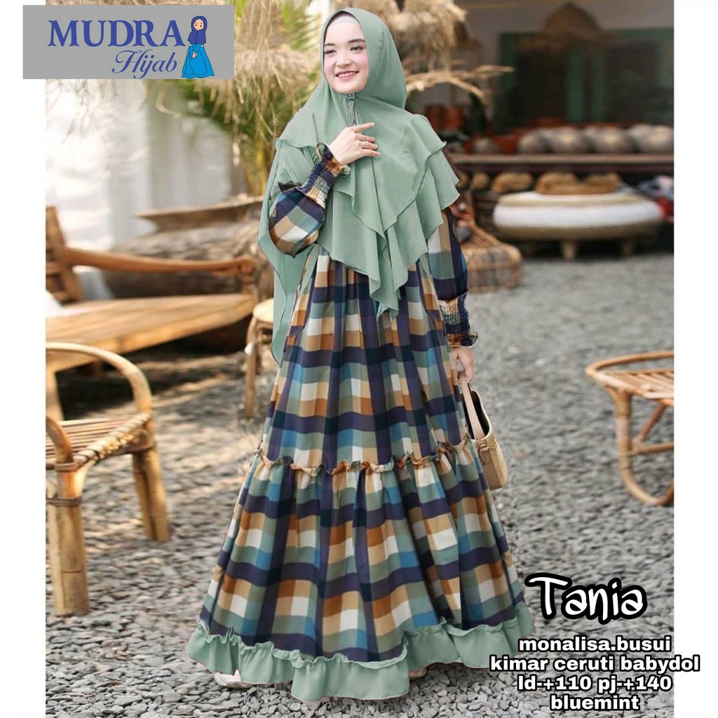 "TANIA SYARI" GAMIS SYARI CANTIK DAN ANGGUN ORIGINAL MUDRA HIJAB, KOMBINASI MONALISA DAN CERUTY