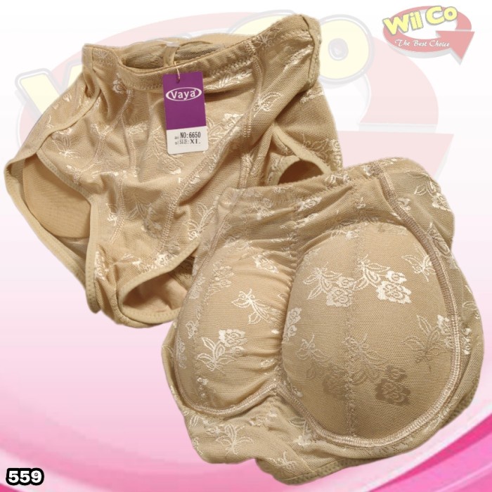 K559 | Celana Dalam Wanita | Pantat Palsu | Bokong Palsu | Celana Busa - KREM, XL