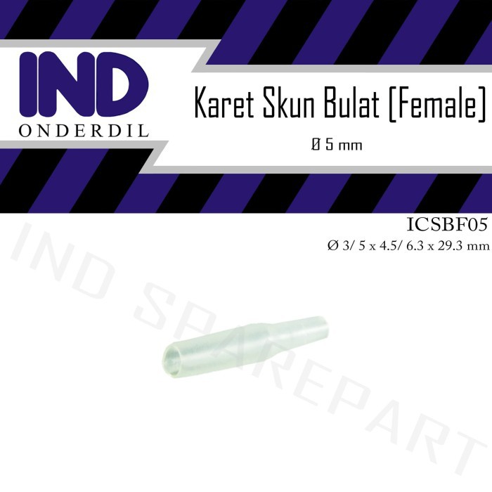 IND Onderdil Karet-Cover-Isolator-Kondom-Condom Skun-Sekun-Terminal Bulat Female Besar 5 mm