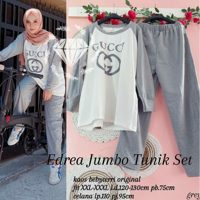 SET CELANA EDREA, BABYTERRY, GAMIS HIJAB MUSLIM, SETELAN OLAHRAGA