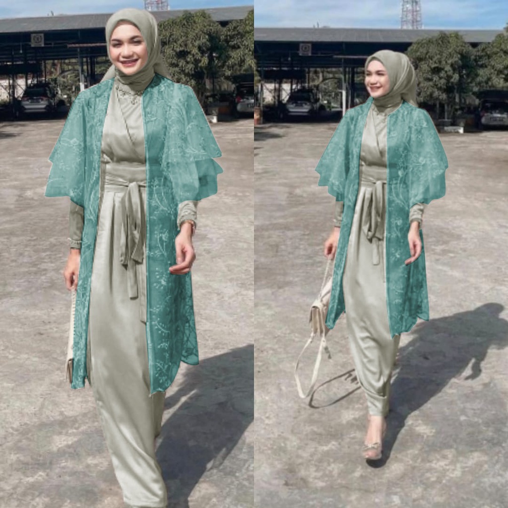 O2 Fashion / Lucia brukat tile dress set / bisa cod