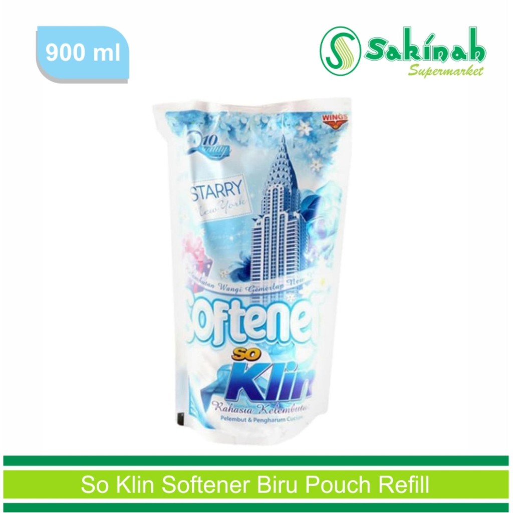 So klin Softener Pelembut dan Pewangi Pakaian Biru 900ML