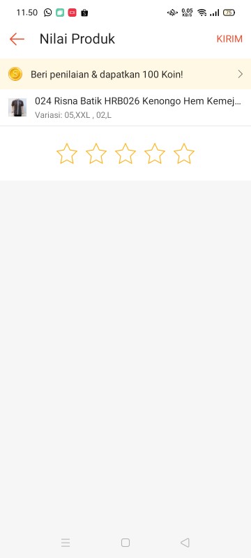 024 Risna Batik Hrb026 Kenongo Hem Kemeja Batik Pria Lengan Pendek  Katun Primis Halus M L Xl