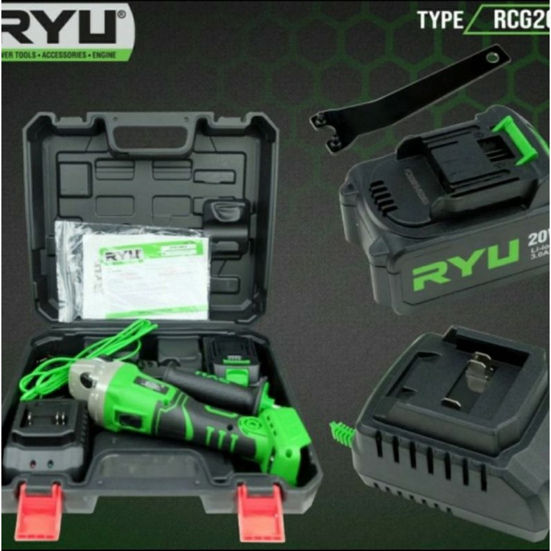 RYU Mesin gerinda batrei RCG 20v cordless RCG20V 4 inch gerinda RYU