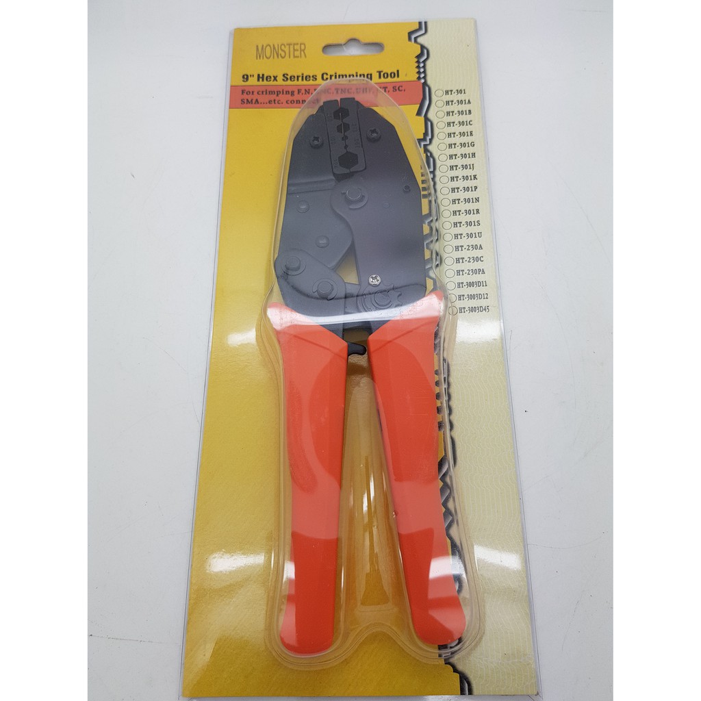 Tang Crimping 9&quot; HEX Series for F,BNC,TNC,N, UHF, ST, SC, SMA Merk MONSTER
