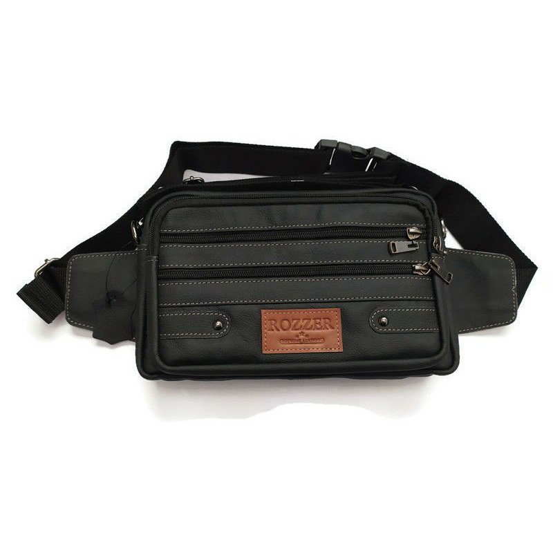TAS KULIT WANITA PRIA MULTIFUNGSI BISA JINJING SELEMPANG PINGGANG Shoulder Bag Kulit Sapi Asli AP01