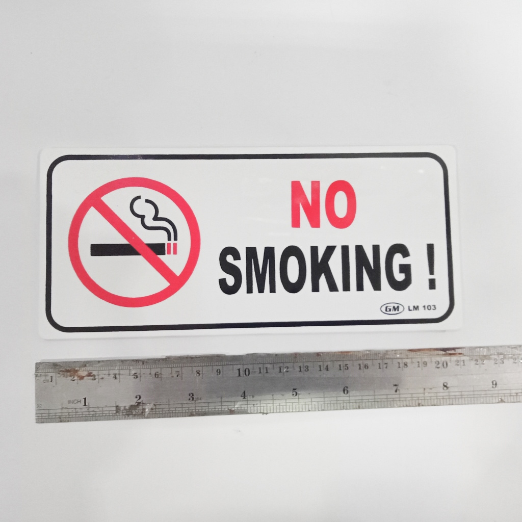 

kecil label tanda 'no smoking' bahan akrilik alias papan tulisan dilarang merokok signboard murah