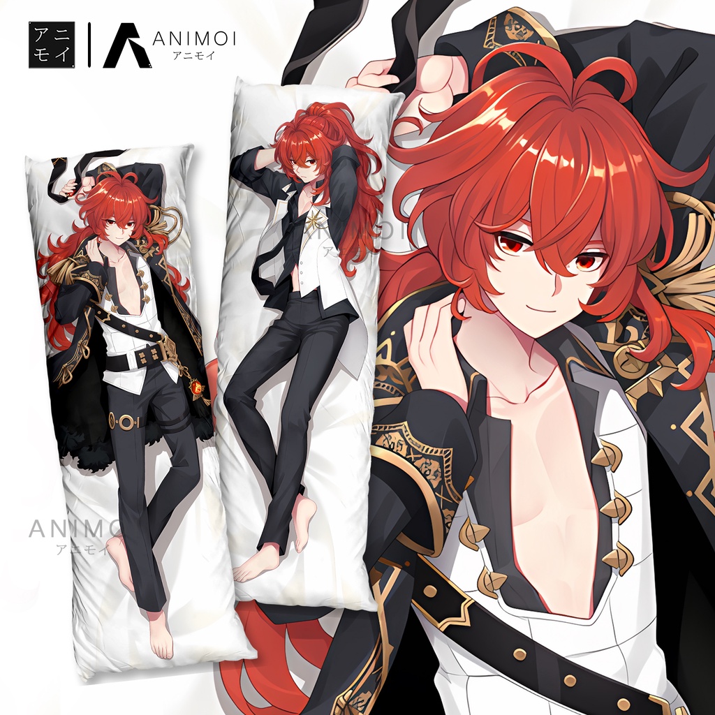 Sarung Bantal Dakimakura Anime Game || Genshin Impact | Diluc