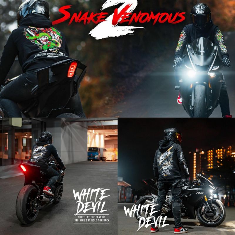HOODIE PROSTREET | SNAKE VENOM V2 | WHITE DEVIL | NEW