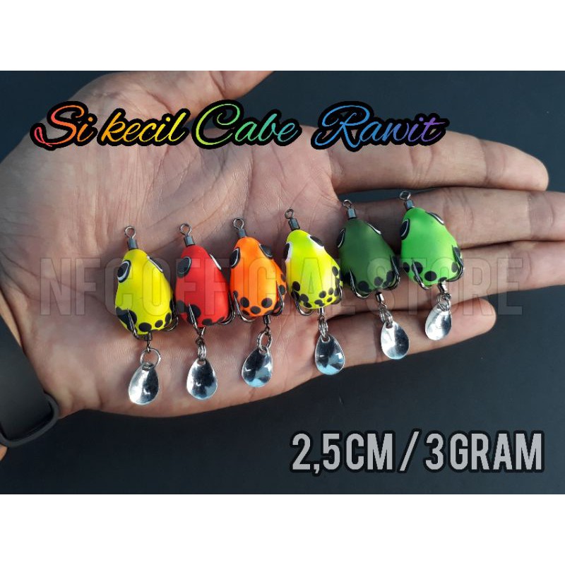 Soft frog mini 2,5 cm / 3 gram / BEST DESIGN ANTI MOCEL / Umpan casting gabus dan toman