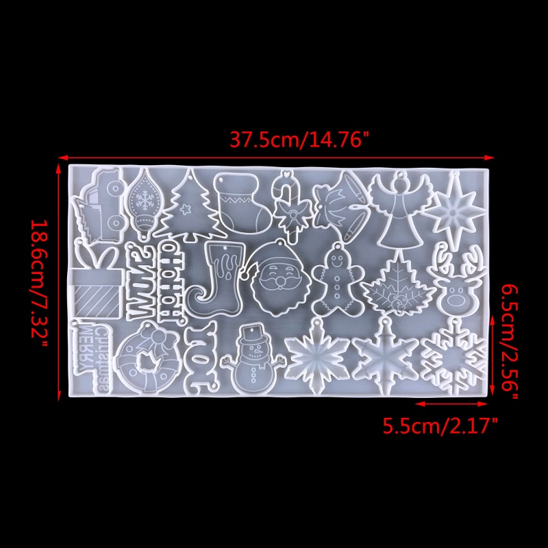 SIY  Silicone Christmas Ornament Molds Pendant Decor Molds Resin Casting Mold or DIY Crafts Xmas Home Party Decor Supplies