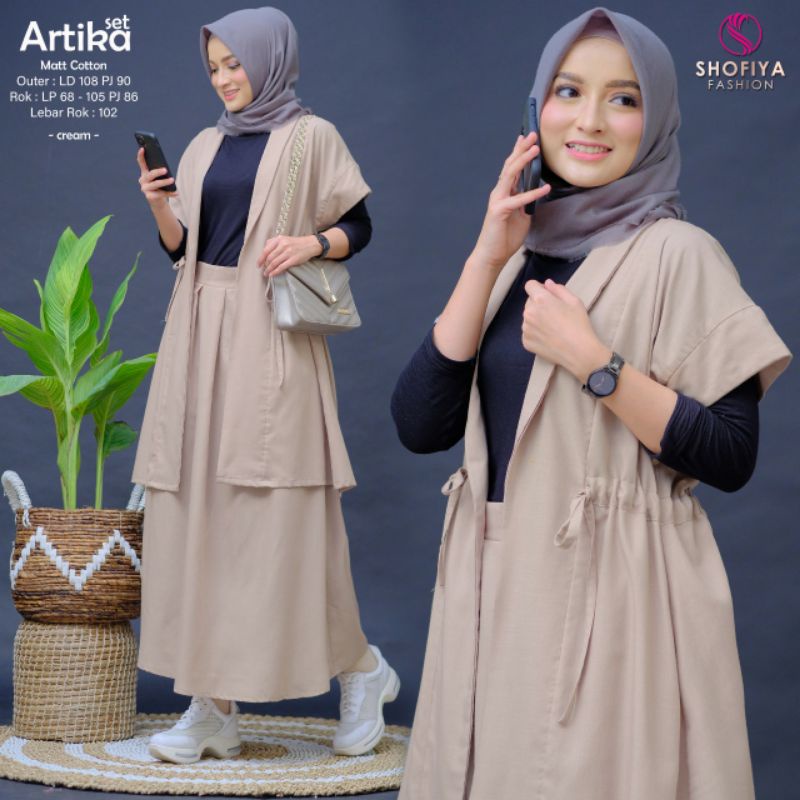 ARTIKA SET ORI SHOFIYA - SET WANITA 3IN1 - ONE SET BAJU KANTOR WANITA - SET WANITA MURAH KATUN PREMI
