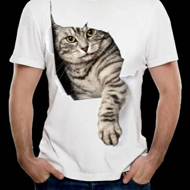 Kaos 3Dimensi Kucing