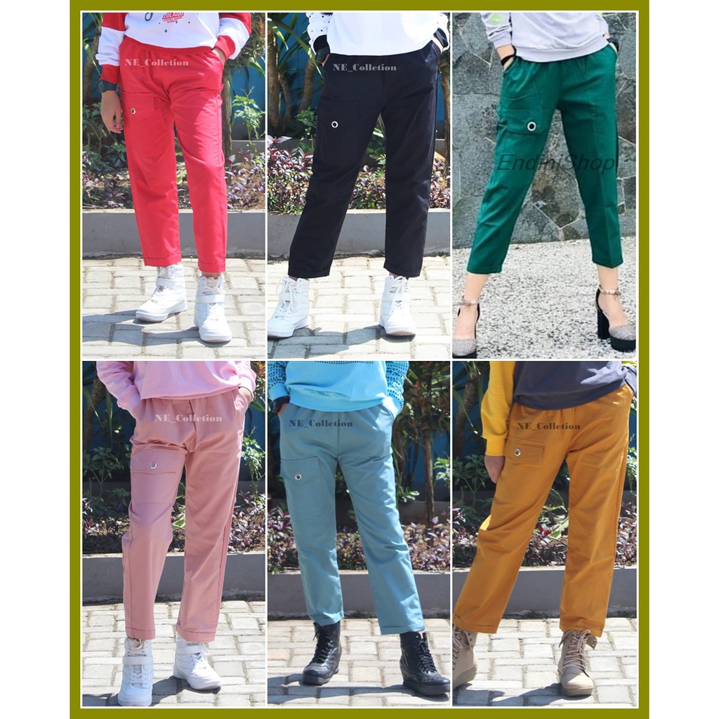PROMO Celana Cargo Wanita | Pantaloni Cargo Model Ring | Celana Panjang Slim Fit Wanita Modis