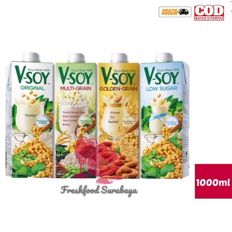 

❤️Freshfood❤️Vsoy Susu Kedelai aneka varian 1Liter