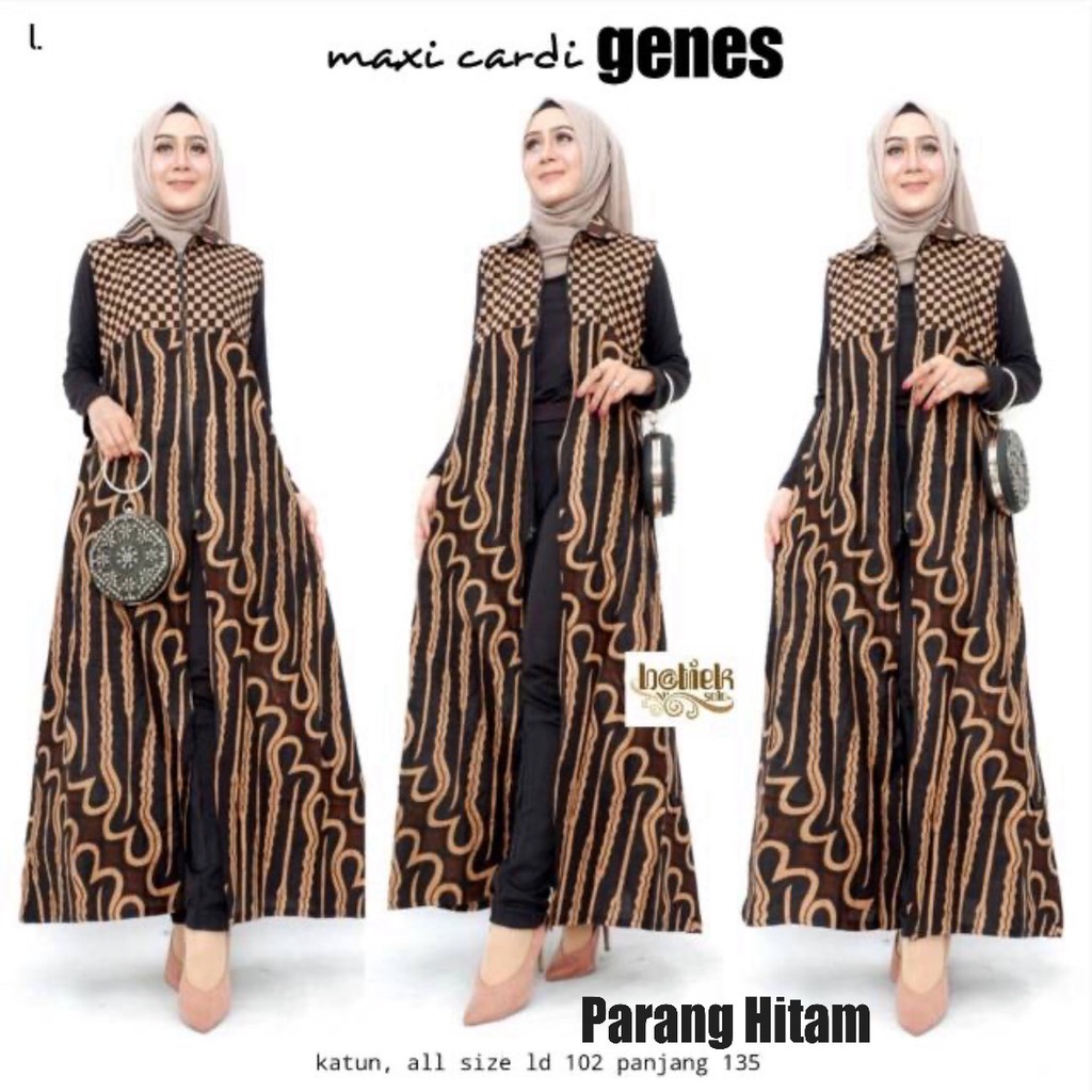 [ADA KEMEJANYA] Maxi Cardi Jumbo Outer Batik Modern Long Cardigan Seragam Pesta Big Size Muslim