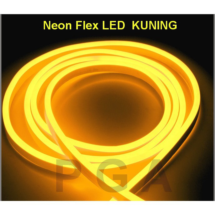 Lampu Neon Flex LED Selang Flexible Sign Strip Fleksibel Kuning Yellow