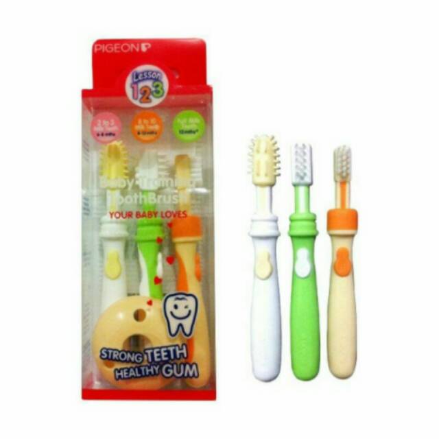 PIGEON TRAINING Toothbrush SET Sikat gigi step 1 2 3 Tooth brush