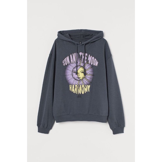 Hoodie H&M Sun And The Moon Dark Grey Full Tag
