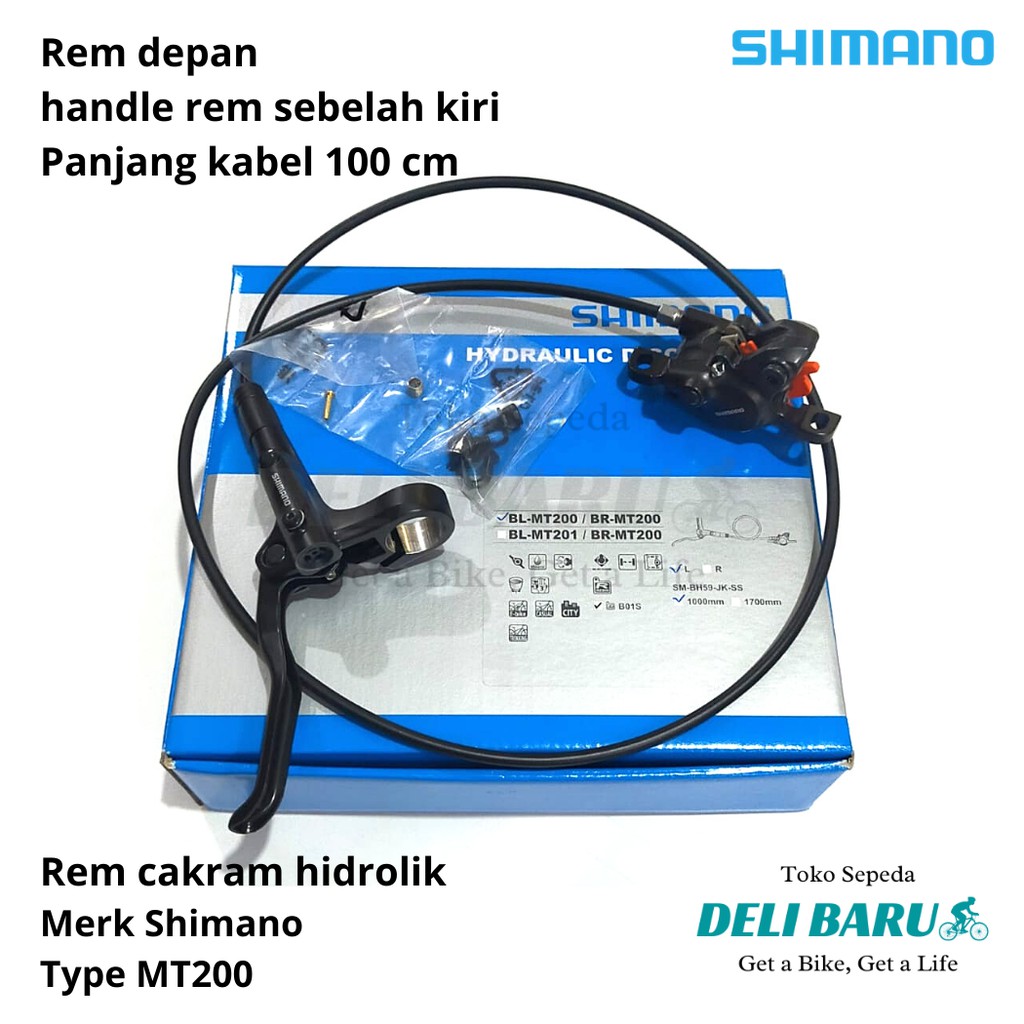 Shimano MT200 Rem cakram set hidrolik hydraulic disc brake sepeda MTB lipat