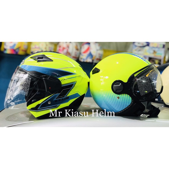 Helm couple pasangan Zeus 210 Zeus 611 fluo yellow black blue green