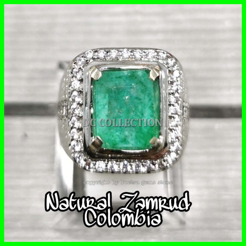 Batu Cincin Zamrud Colombia Natural Emerald Berly