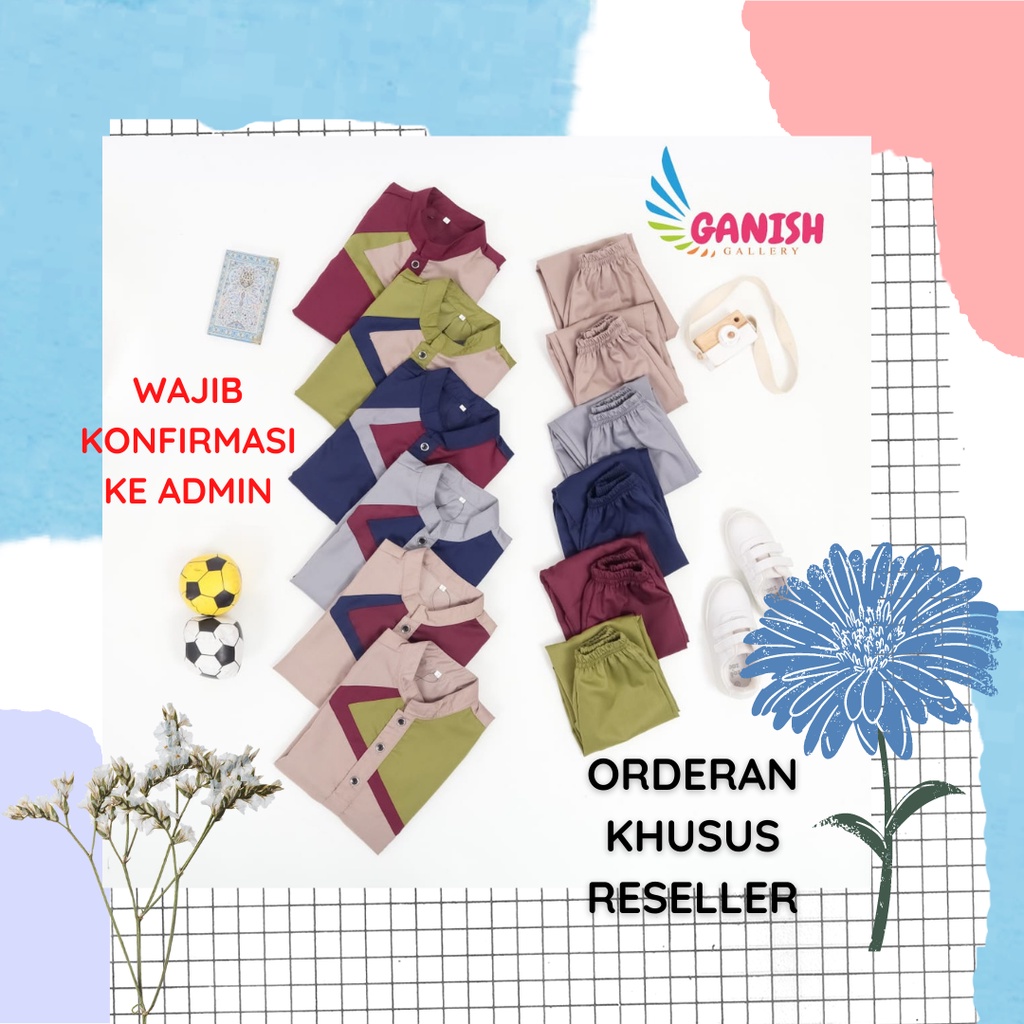 ORDERAN 1KG BAJU MUSLIM ANAK LAKI LAKI KOKO ANAK KATUN KHUSUS RESELLER WAJIB KONFIRMASI DULU