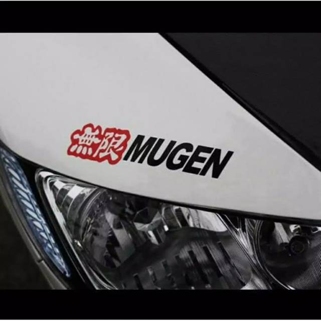 Sticker mobil mugen alis lampu 1set isi 2pcs mobil honda jazz brio sedan dll