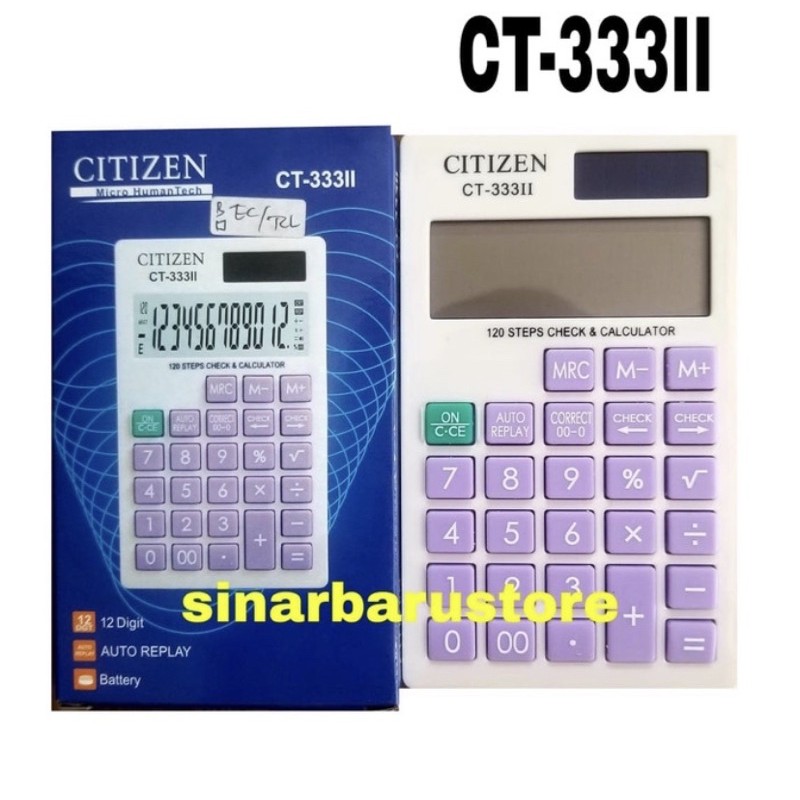

Kalkulator Saku "CITIZEN" CT-333II KW 12 Digits MURAH
