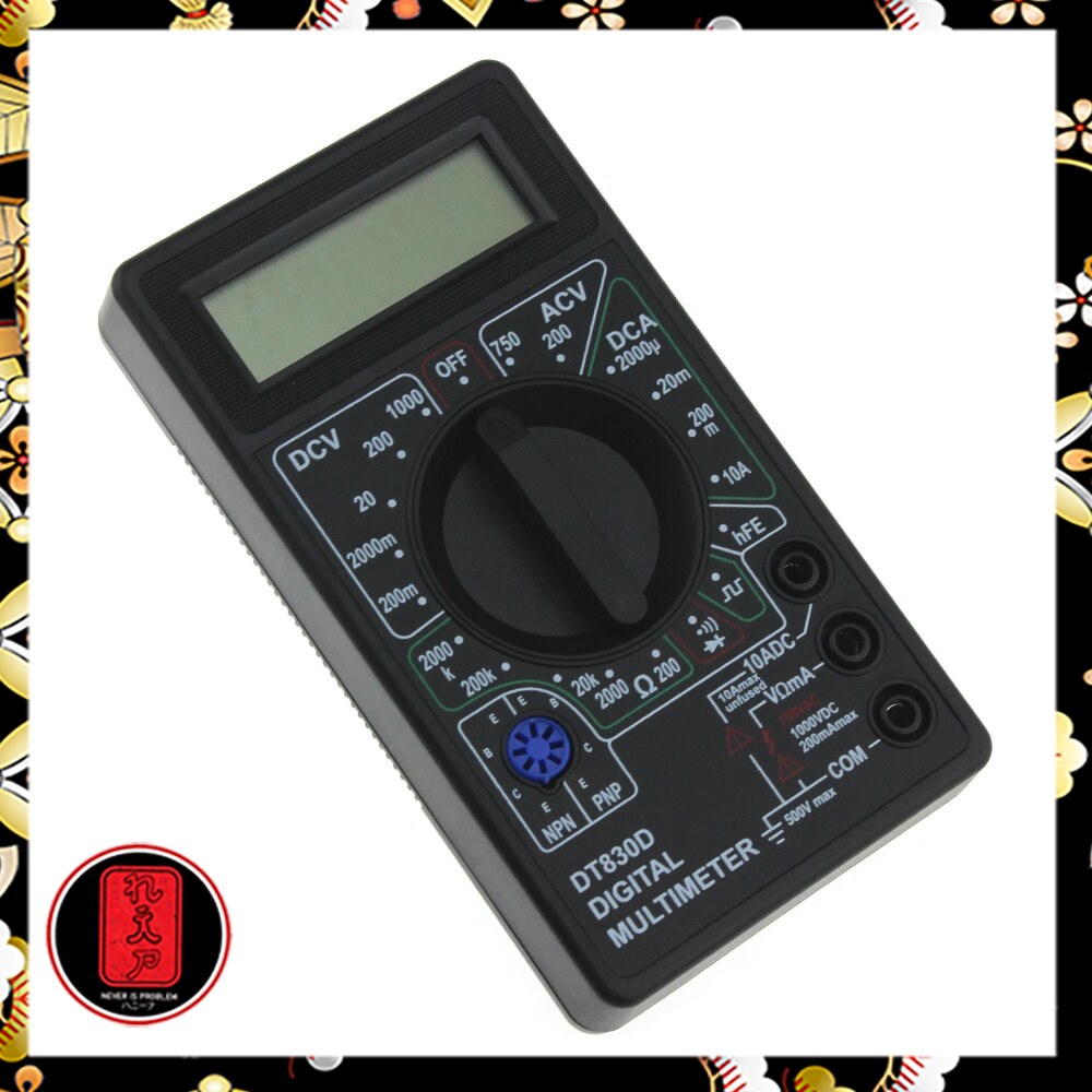 Digital Multimeter Voltage Tester - DT-830D - Black