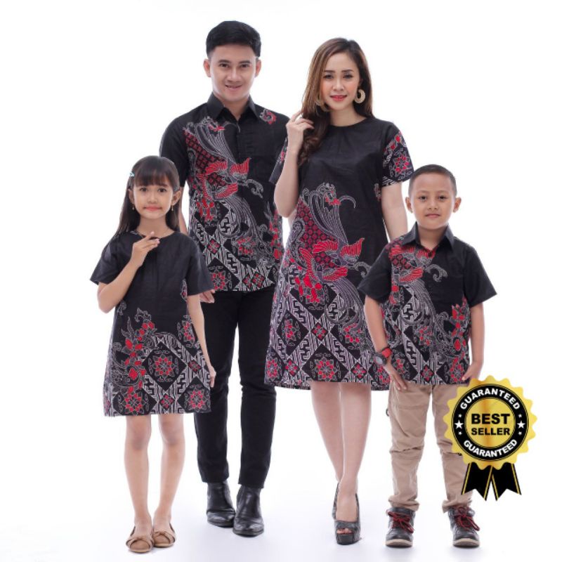 [ COD ] COUPLE TERBARU BATIK KENARI HITAM DRESS MURAH KELUARGA