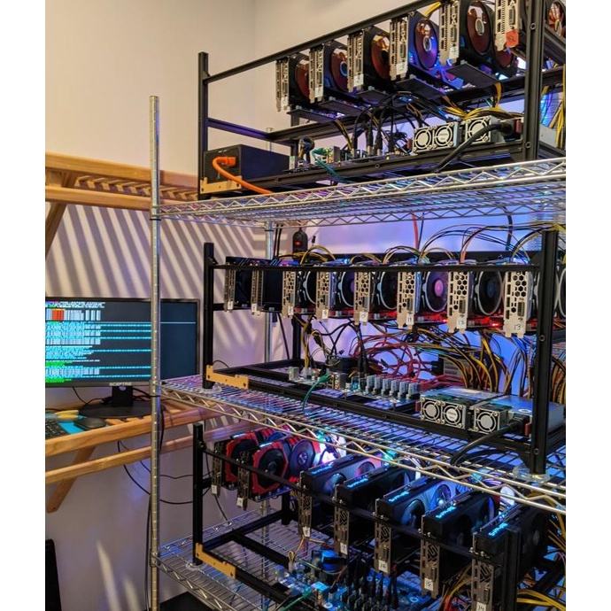 Eth Mining Rig 6 Vga ( Rtx 3060 Ti ) Dp 1/2