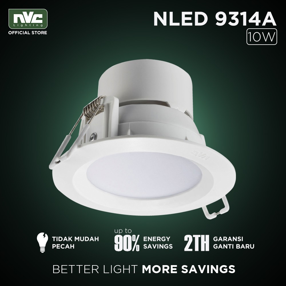 Lampu NLED NVC 9314A/ Putih 10W 220-240V/ Lampu Downlight Hemat Listrik