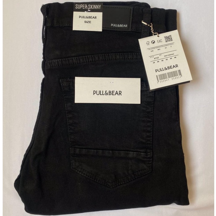 BIG SIZE JEANS PRIA PULL&amp;BEAR BLACK JUMBO SLIM FIT BESAR