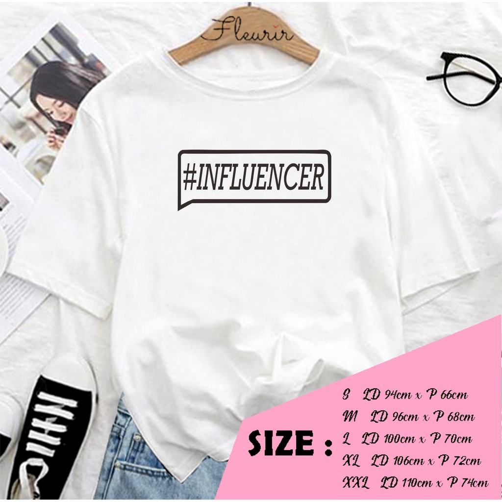 FLEURIR - KAOS INFLUENCER OVERSIZE KATUN KAOS WANITA DEWASA TUMBLR TEE UNISEX JUMBO