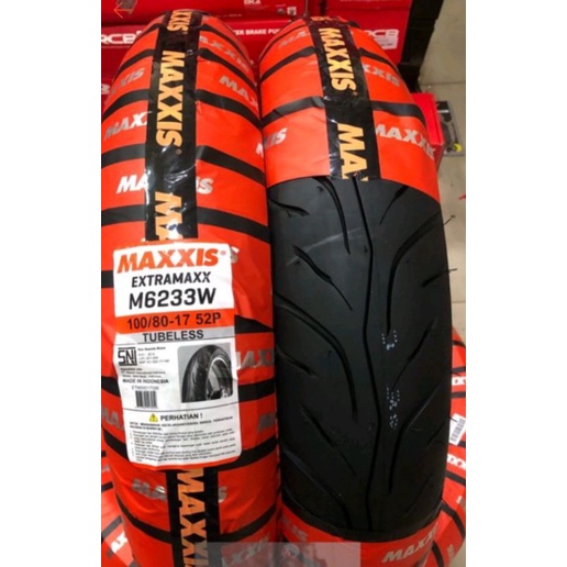 Ban Maxxis Extramaxx 90/80 100/80 110/70 120/70 130/70 140/70 150/60 160/60 17 harga satuan Ban Tubles Maxxis ring 17